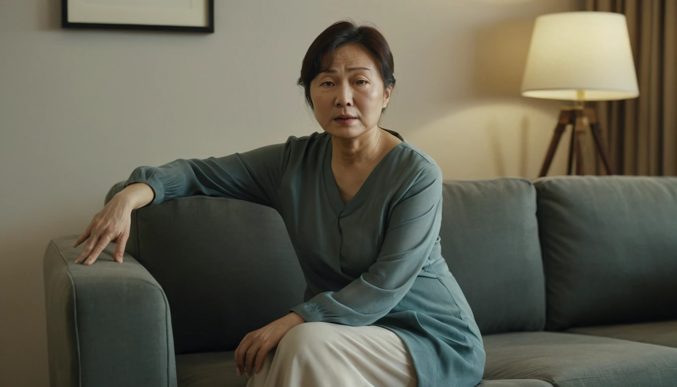 고관절 통증 원인에 대해 걱정하는 여성