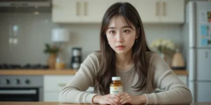 비타민C 과다복용 고민하는 모습