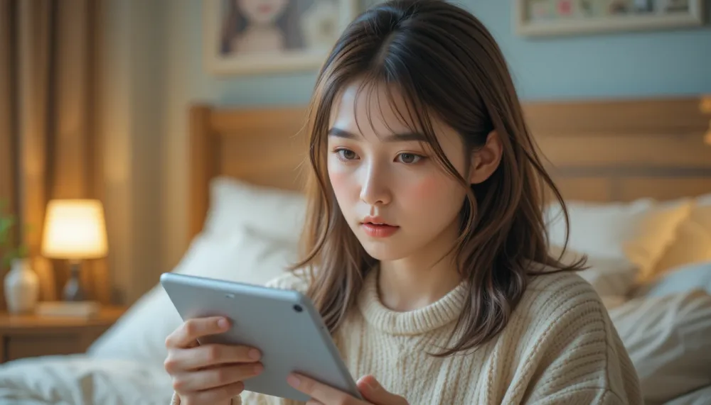 온라인으로 비타민C 과다복용 부작용을 확인하는 장면