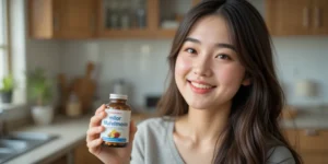 인기 영양제 복용 중인 여성의 모습