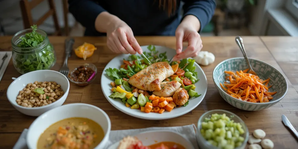 대학생 채소와 닭가슴살 체지방 감량 식단 모습