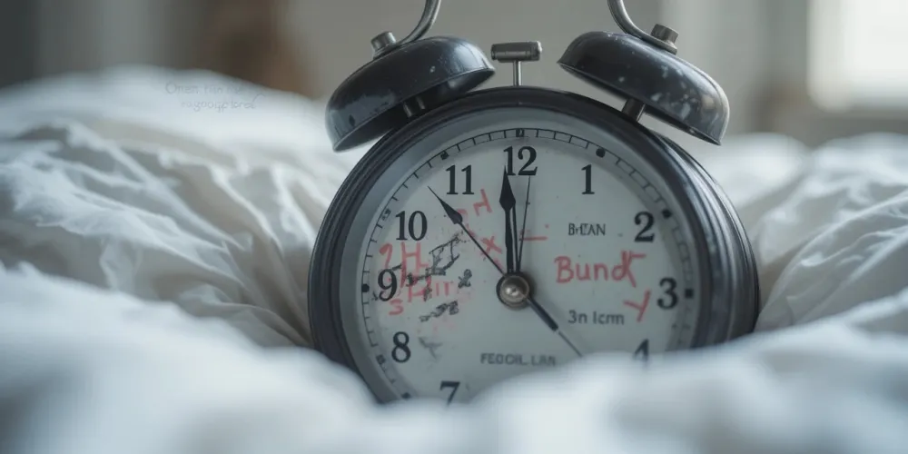 매일 같은 시간에 잠드는 습관을 상징하는 아날로그 시계 모습