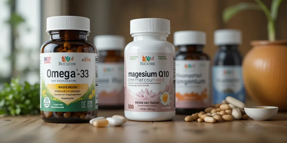 고혈압 낮추는 영양제 오메가3와 마그네슘 병 모습