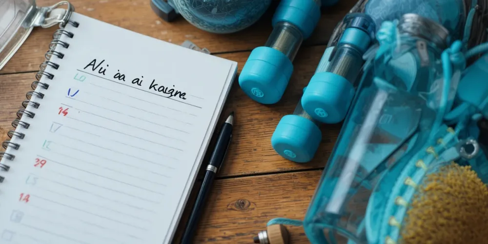 고혈압에 좋은 운동 방법 메모가 적힌 노트 모습