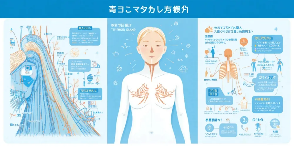 갑상선 호르몬 불균형을 설명하는 의학 인포그래픽 모습