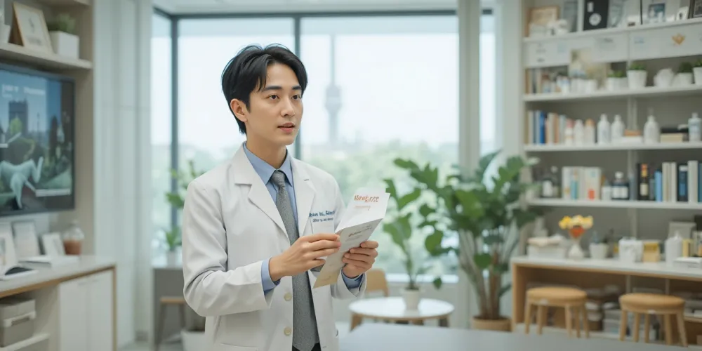 올바른 영양제 선택법을 안내하는 영양 전문가의 상담 모습