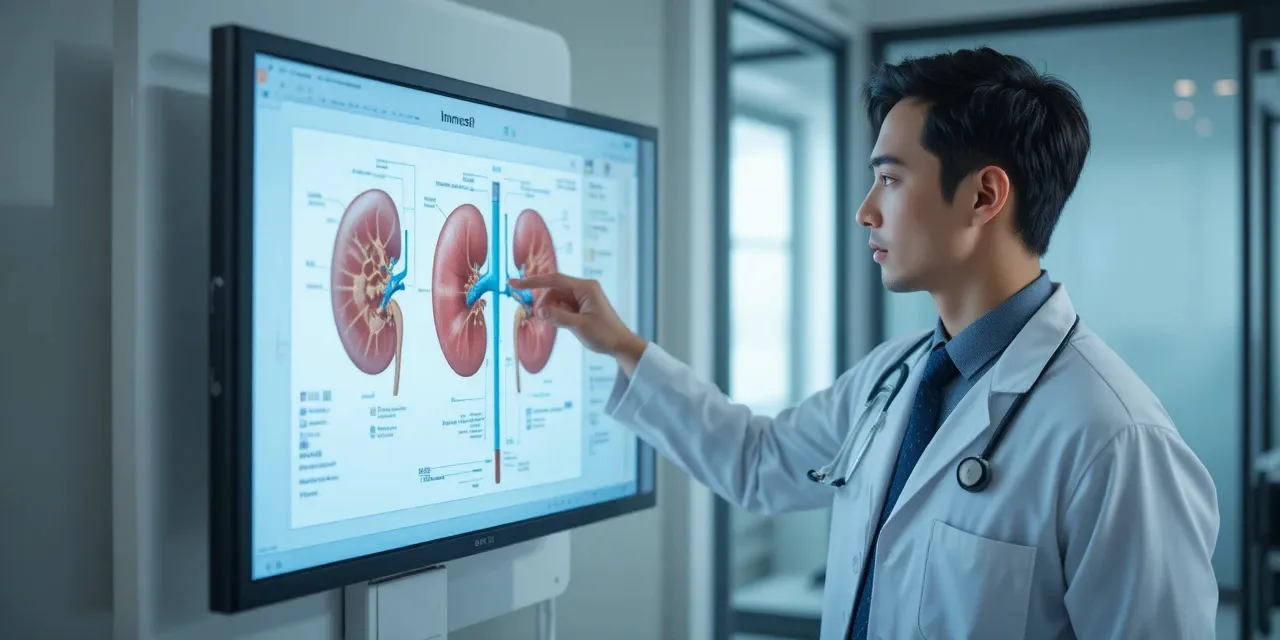 신장 기능을 설명하는 모습