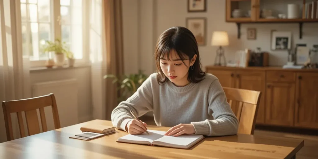 관절 상태를 확인하며 체크리스트를 기록하는 모습