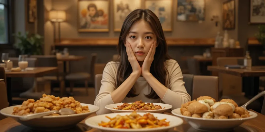속 자극을 줄이기 위해 순한 메뉴를 고르는 건강한 선택 모습