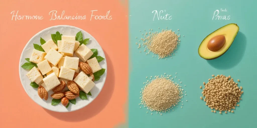 여성 호르몬 음식 구성표를 나타낸 인포그래픽 디자인 이미지 모습