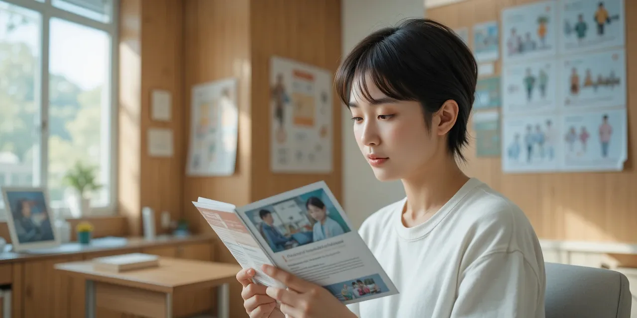 독감 예방접종 정보를 살펴보는 모습