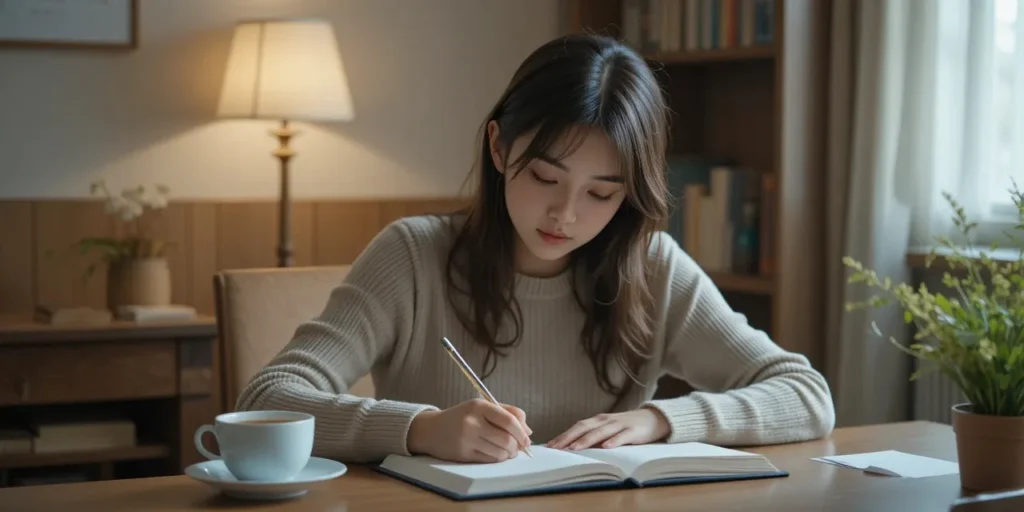 오른쪽 아랫배 통증 원인과 여성 통증 구분법 6 복부 통증을 기록하며 관리하는 여성의 모습