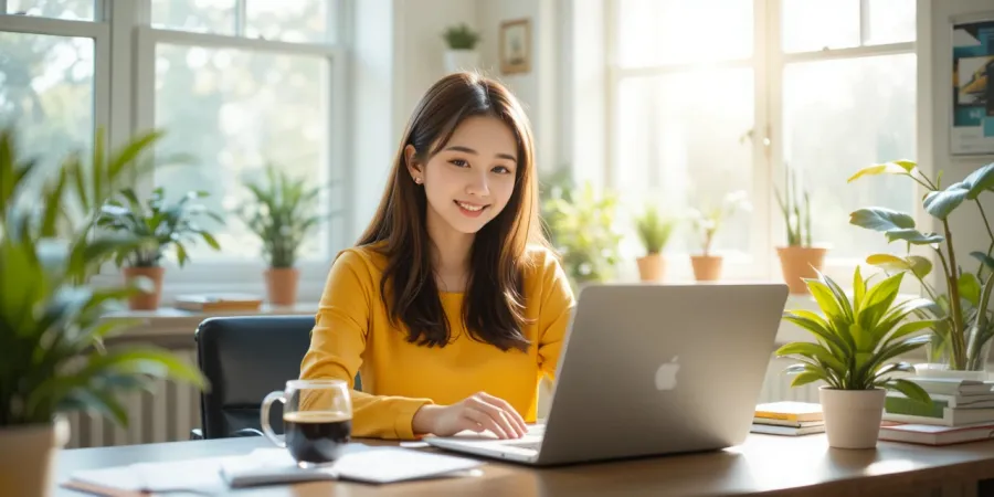 단식 중 맑아진 정신으로 업무를 보는 여성의 모습