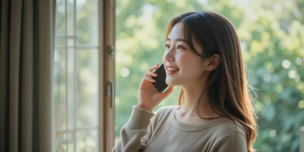 국가건강검진 안 받으면 어떻게 되는지 전화로 상담하는 장면