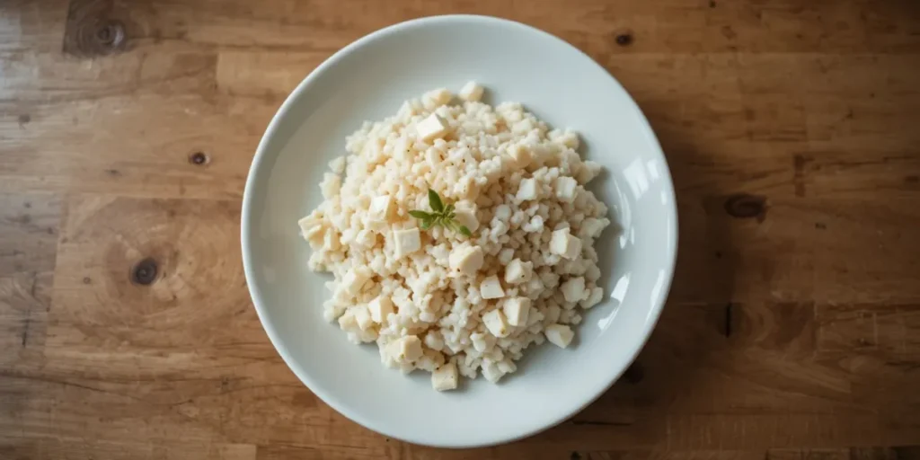 검사 전 소화가 잘되는 부드러운 흰 죽과 두부 식단 모습