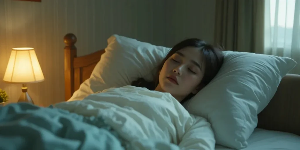 호르몬 안정을 위해 충분한 휴식을 취하는 모습