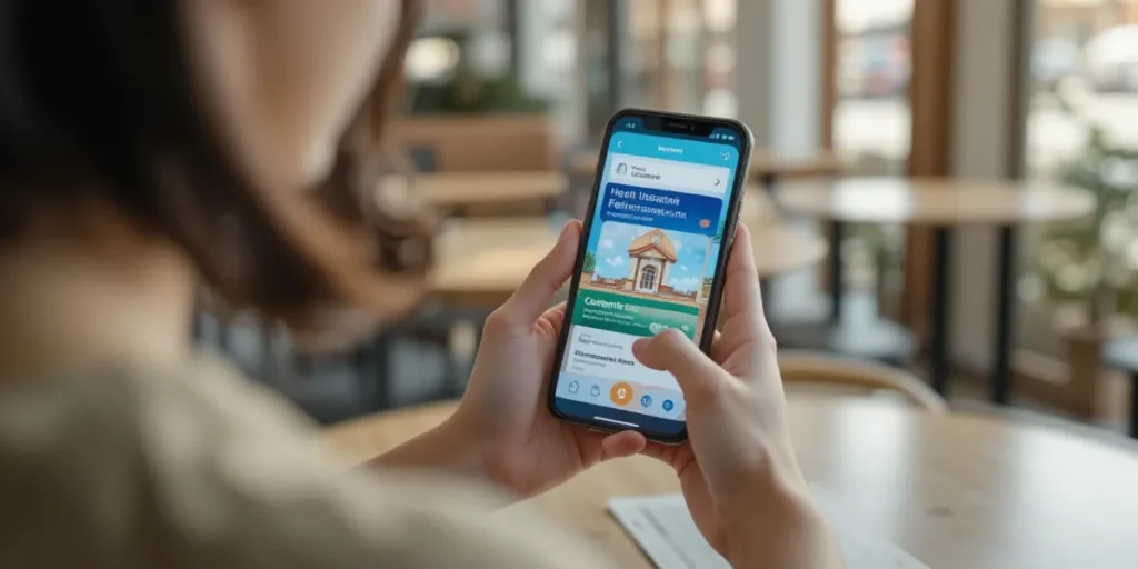 국가건강검진 언제 받나 전화로 문의하는 모습