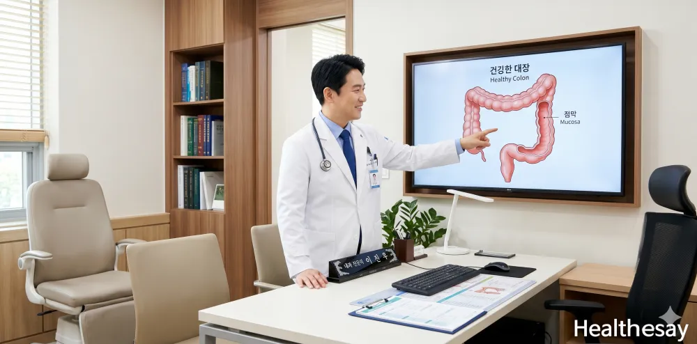 대장내시경 식단 주의사항 설명하는 모습