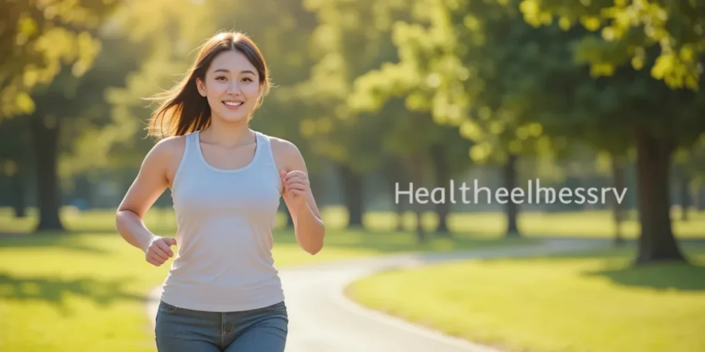 종양표지자 정상수치 유지를 위해 활기차게 조깅하며 운동하는 모습