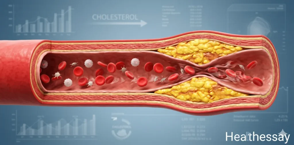 LDL 콜레스테롤 수치 혈관 축적 시뮬레이션 이미