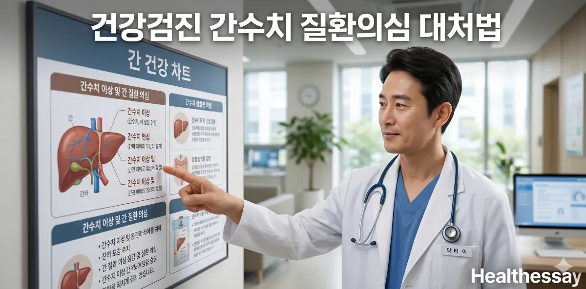 건강검진 간수치 질환의심 대처법 위해 전문의 상담을 받는 모습