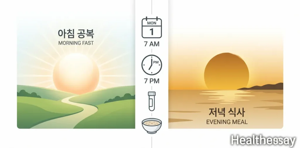 시계를 보며 대장내시경 전날 금식 시간을 체크하는 모습