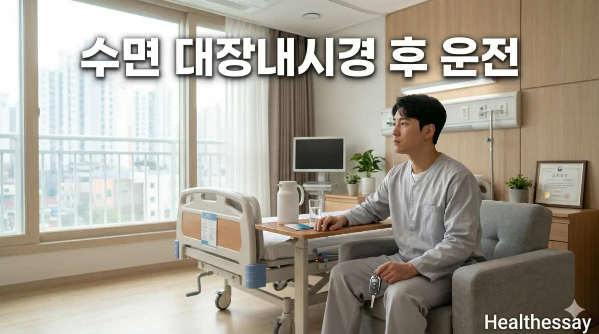 수면 대장내시경 후 운전 금지 시간을 확인 모습