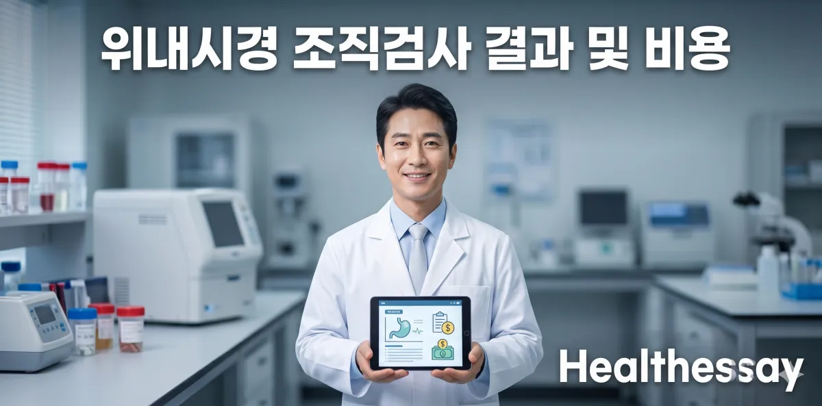 위내시경 조직검사 결과 기간과 비용 정보를 안내하는 신뢰감 있는 전문가 모습