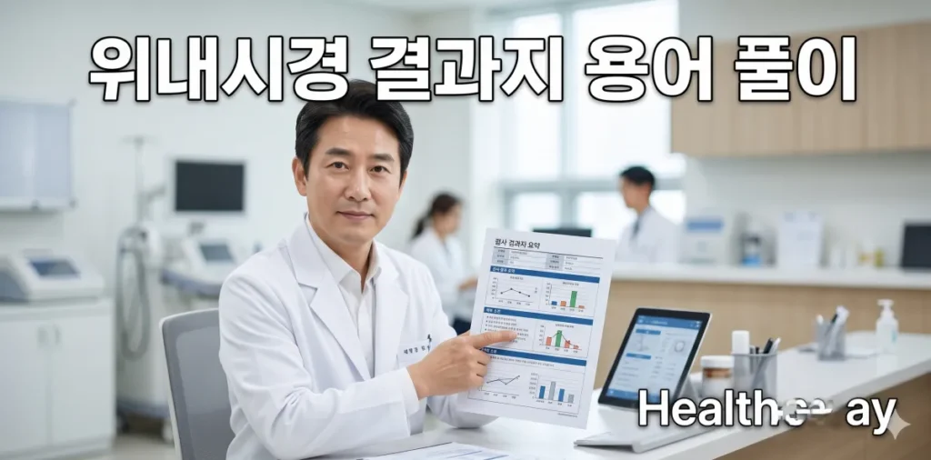 위내시경 결과지 용어 해석 및 위염 역류성 식도염 등급 가이드 2 위내시경 결과지 용어 뜻을 알기 쉽게 정리한 신뢰감 있는 판독 가이드북 모습