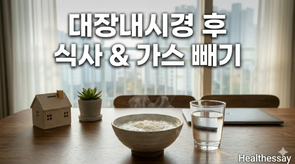 대장내시경 후 식사 추천 및 가스 빨리 빼는 법을 상징하는 장면
