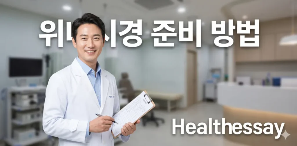 위내시경 준비 방법 핵심 요약을 설명하는 전문 의료진의 모습