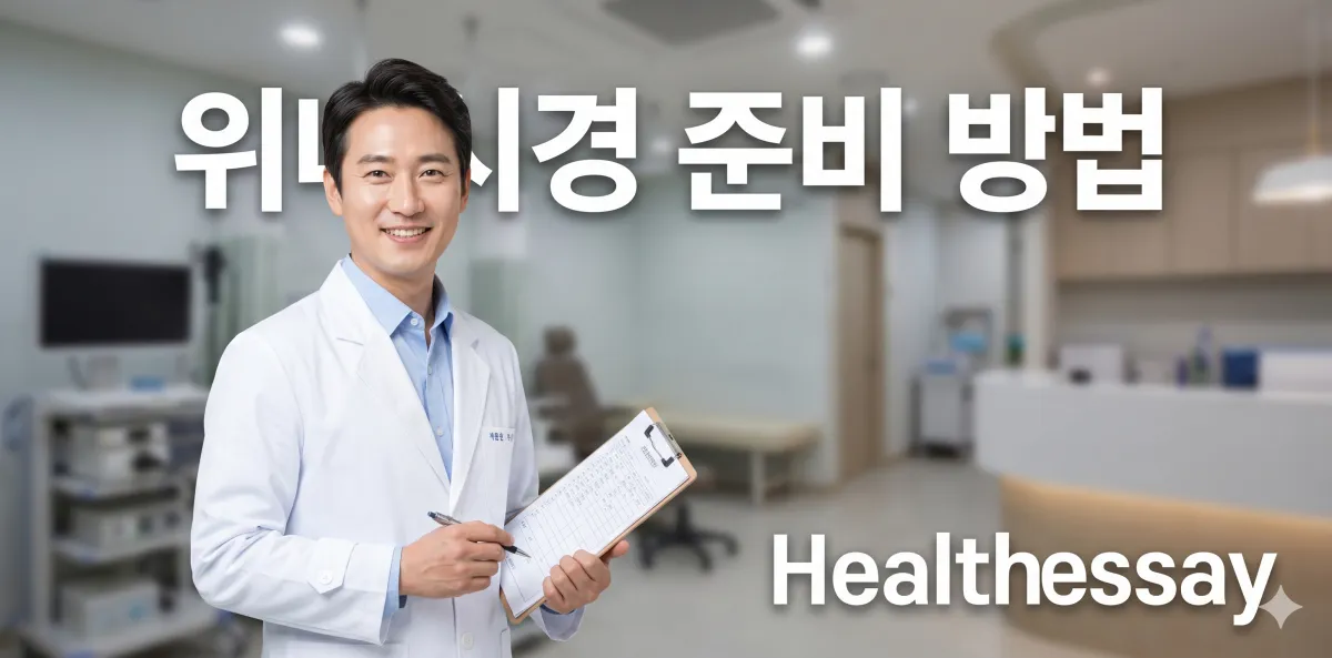 위내시경 준비 방법 핵심 요약을 설명하는 전문 의료진의 모습