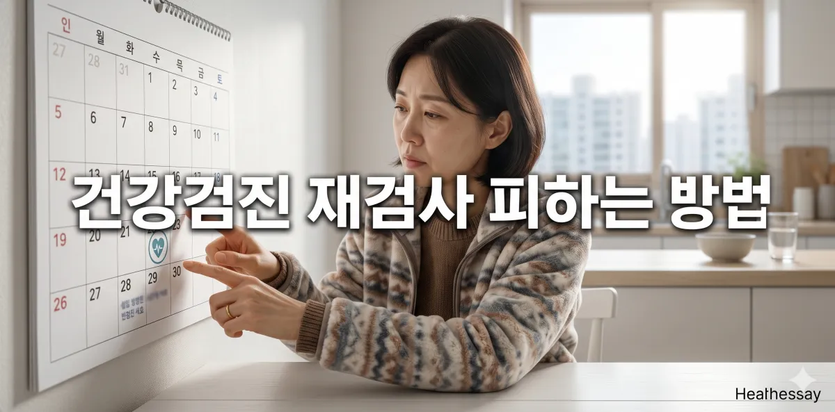 건강검진 재검사 피하는 방법 지침을 따르려고 일정표를 꼼꼼히 확인하는 모습