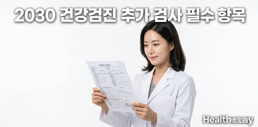20대 30대 건강검진 추가 검사 필수 항목 의료 차트를 확인하는 여성