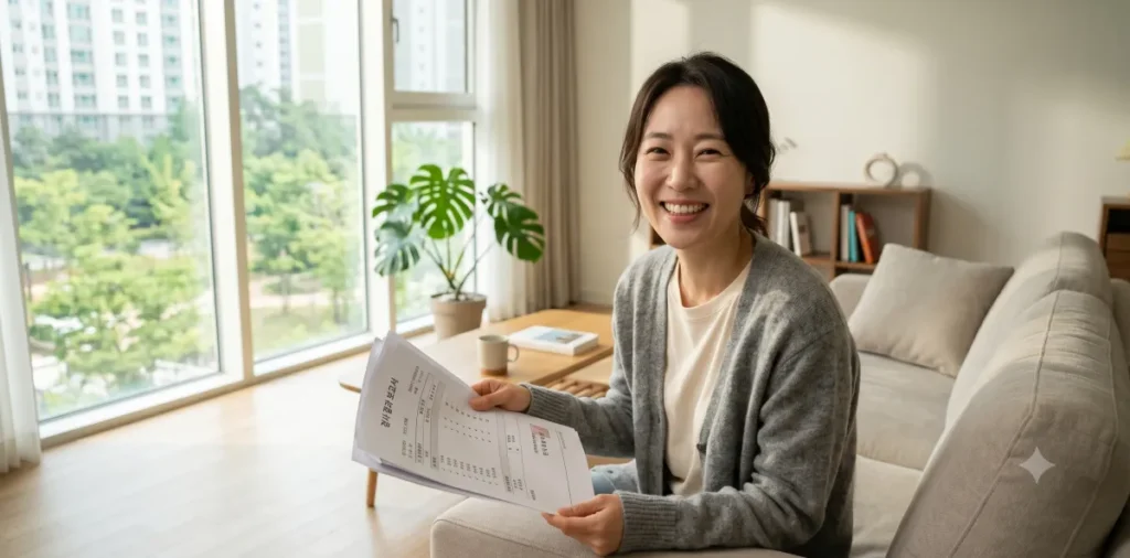 건강검진 수치 정상화 후, 대사증후군 평생 유지 방법 가이드 3 90일 노력 끝에 건강검진 수치 정상화 결과를 확실하게 확인하고 미소짓는 모습