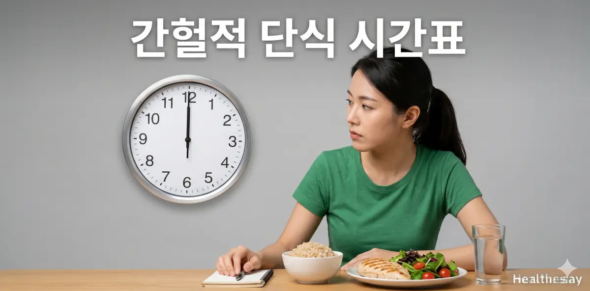 간헐적 단식 시간표 루틴을 스스로 세우며 시계를 유심히 처다보는 모습