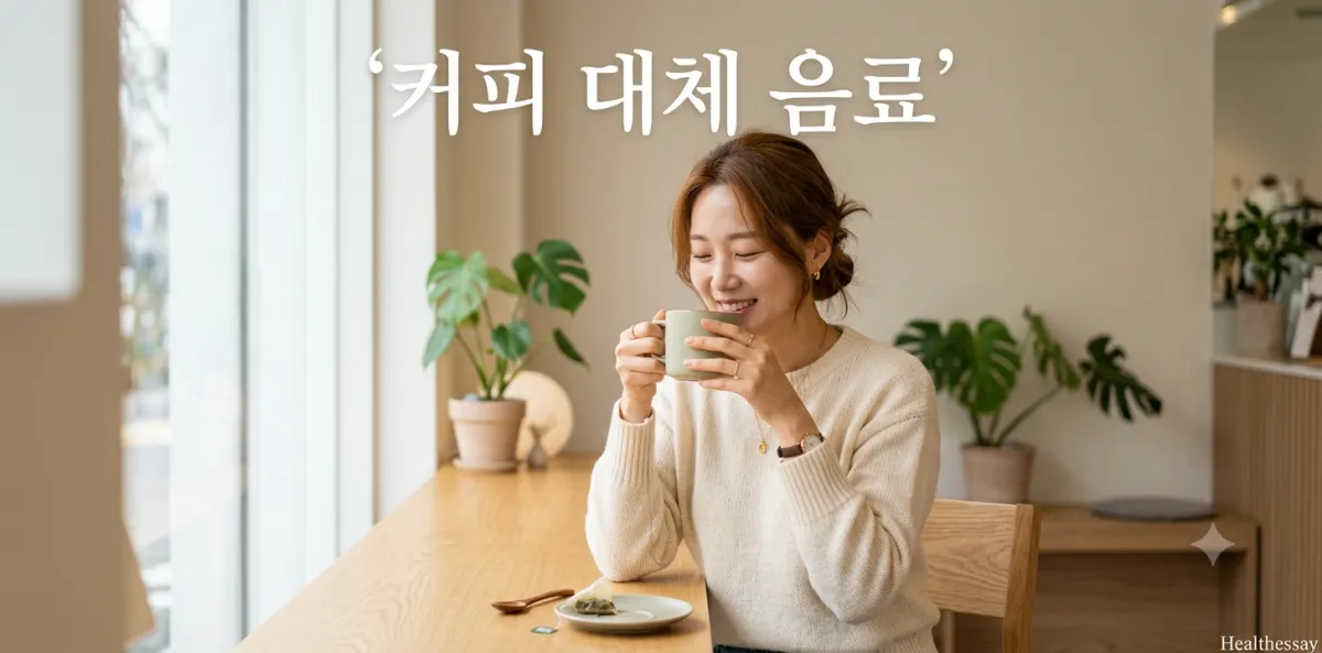 역류성 식도염 디카페인 커피 대안으로 속 편한 차를 마시며 쉬는 모습