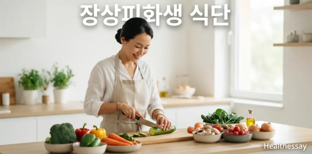 장상피화생 식단 관리와 위축성 위염 좋은 음식 가이드 2 장상피화생 식단 관리를 위해 신선하고 건강한 채소를 준비하는 모습
