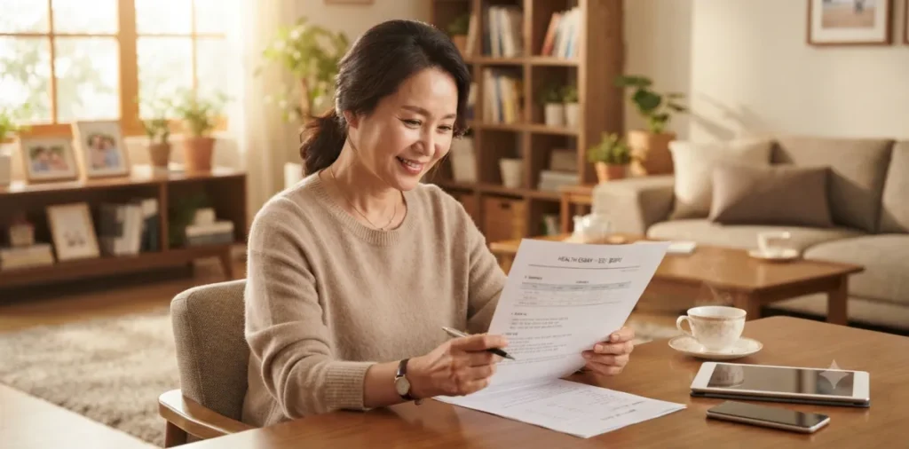 엑스레이 폐암 한계 극복을 위해 병원에서 받은 정밀 검사 결과지를 살피는 모습