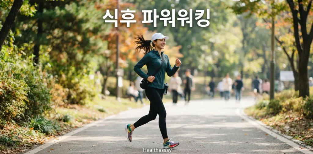 만보 걷기 다이어트 효과 확실한 식후 혈당 스파이크 잡기 2 만보 걷기 다이어트 효과를 위해 공원에서 활기차게 걷고 있는 젊은 여성의 모습