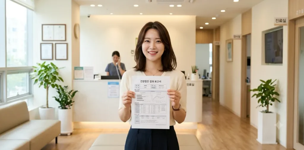 마른 비만 자가진단: 인바디 C자형 체형 줄자로 측정하는 방법 4 검사지 그래프에서 인바디 C자형 체형이 나왔는지 매우 꼼꼼히 살피는 모습